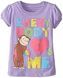Curious George Little Girls' Toddler Short Sleeve T-Shirt, Lilac, 2T