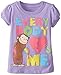 Curious George Little Girls' Toddler Short Sleeve T-Shirt, Lilac, 3T