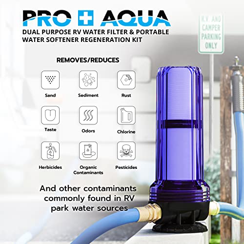 PRO+AQUA RV Water Filter and Portable Water Softener Regeneration Kit