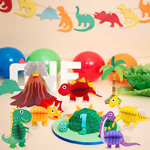 5 Dinosaur+Volcano+Centerpieces+Honeycomb+Decorations