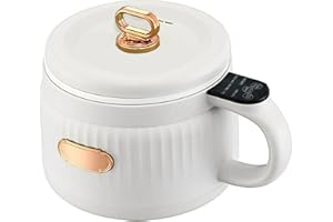 JUSTUP Electric Hot Pot,1.6L Portable Electric Skillet with Nonstick Coating,Rapid Noodles Cooker with Intelligent touch control， Mini Non-Stick Pan for Steak, Egg, Fried Rice, Ramen, Oatmeal, Soup (Purple)