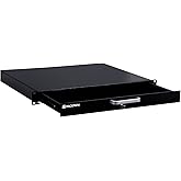 RackPath 1U Rack Mount Drawer for 19 Inch AV/Network/DJ Equipment Racks or Cabinets with Lock and Key