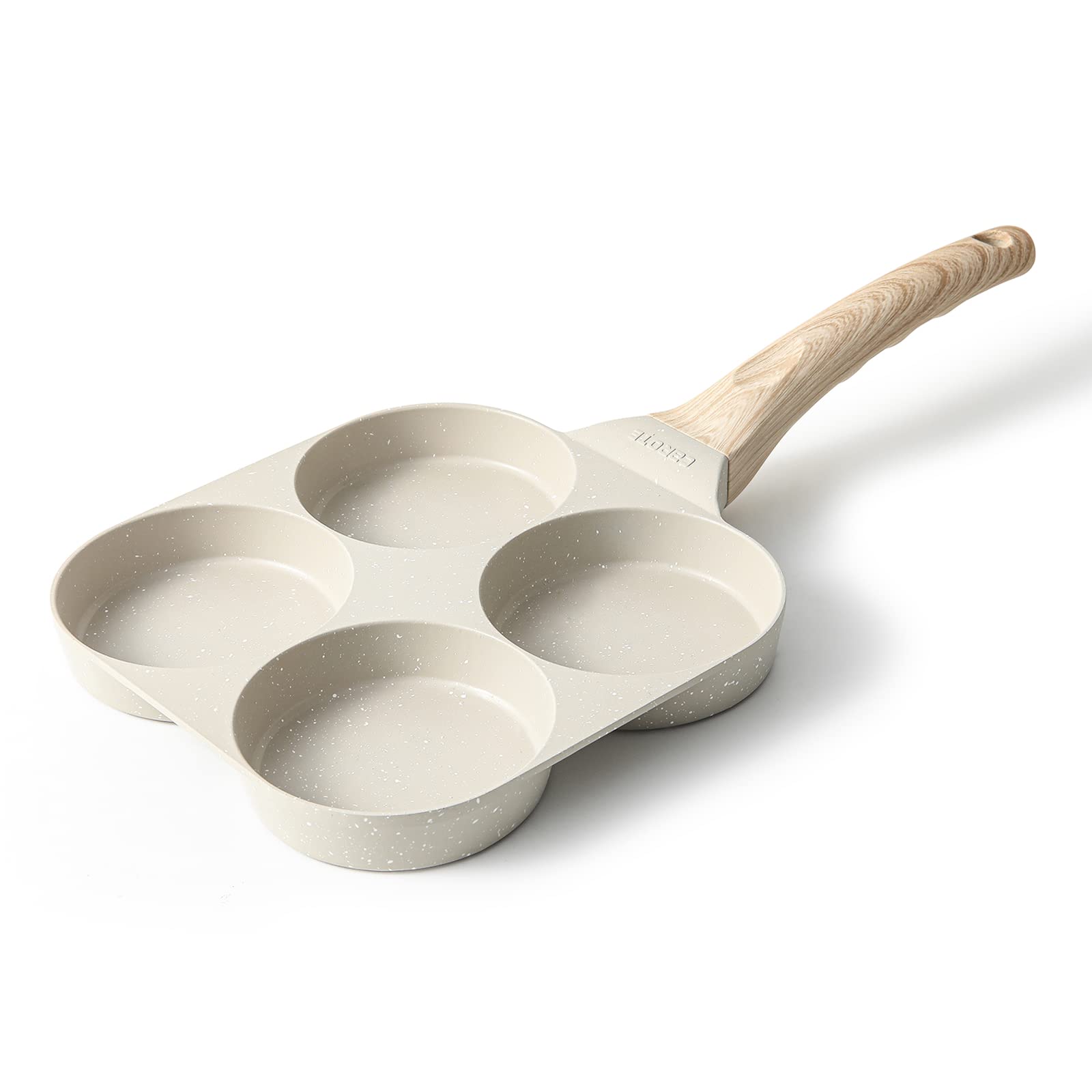 CAROTE カローテ 目玉焼きフライパン 仕切り ガス火・IH対応 PFOA PFOS フリー 4つ穴円形フライパン マルチパン 朝食パン こびり付かない 洗いやすい 大判焼き器 お弁当 今川焼き パンケーキ 焼きおにぎり グレージュ 一年補償 Cosyシリーズ商品画像