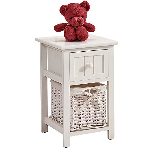 Buy OSPI Drawer Shabby Chic White Color Wooden Bedside / Units