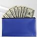 Xgood 6 Pieces Bank Deposit Money Bag Leatherette Securit Vinyl Zipper Pouches Wallet Utility Zipper Coin Bags for Cash Money, 11x6in (Black+Blue)