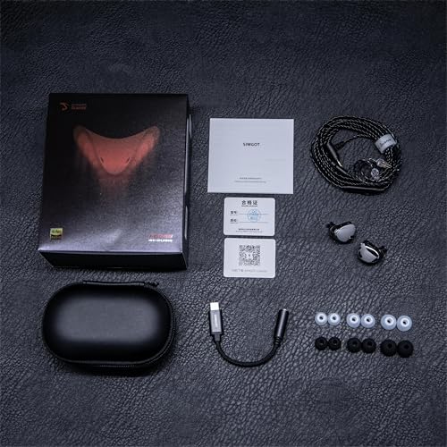 Linsoul SIMGOT EG280 In Ear Monitor, 1DD+1Planar HiFi IEM Gaming Headphones with Microphone, Detachable OFC Cable 1.7m with 2pin with USB-C Adapter, for FPS Games and Audiophile Musicians