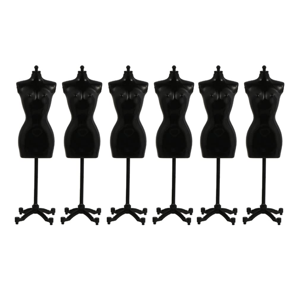 Toddmomy 6 Pcs Mini Doll Dress Stands Mannequin Display Models for Doll Clothes Display and Accessories Showcase Dress Supports for Collectors and Miniature Decor