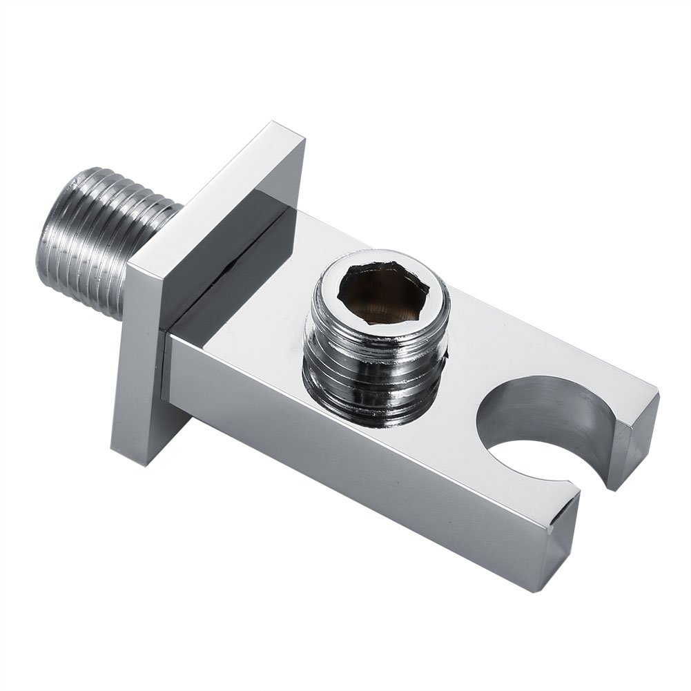 Shower Outlet Elbow Holder, F-Y290 Wall Mount Shower Outlet Elbow Holder for Hose Brass Head Bracket Wall Connector, Sliver