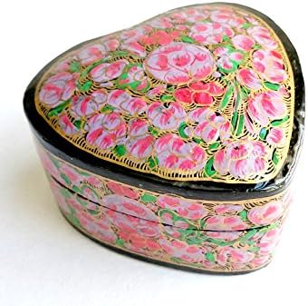Valentine Red Heart Gift Box/ Keepsake box/ Valentine Gift for her , Jewelry box , Decorative Red Box - Paper Mache Red Heart Trinket Jewellery Box - Love Box