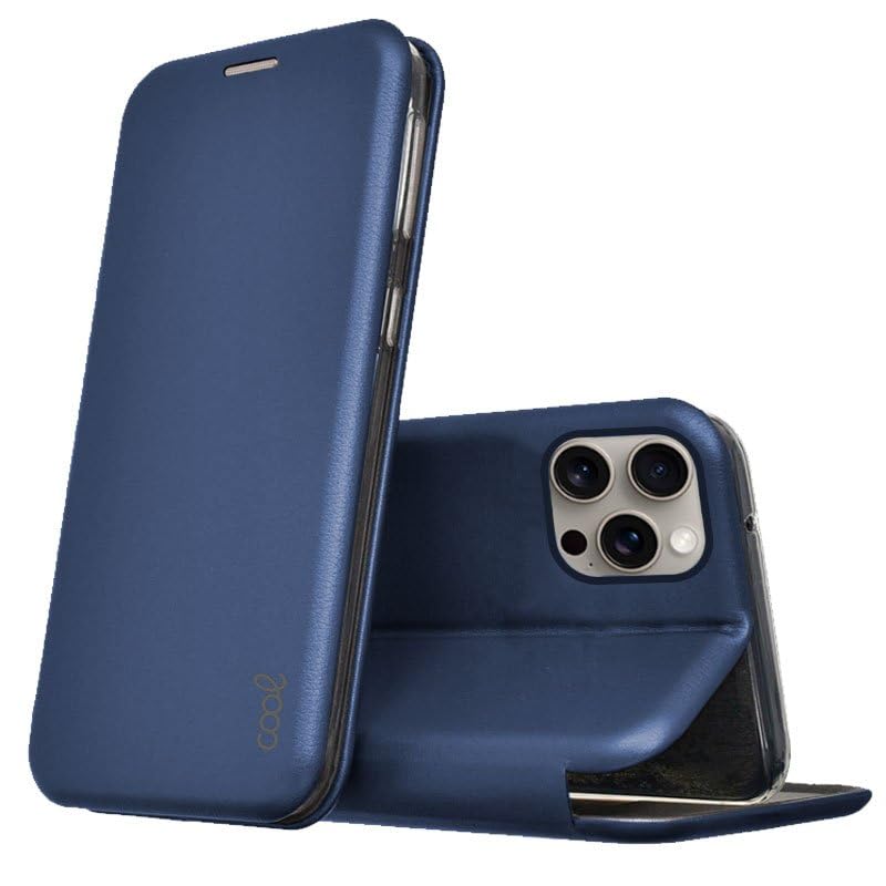 Cool Flip Cover for iPhone 15 Pro MAX Elegance Leatherette Navy