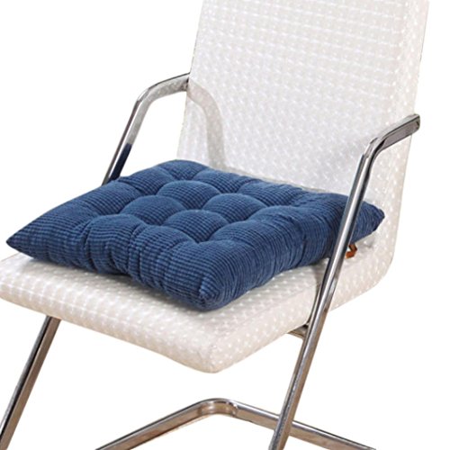 Oksale Solid Color Corduroy Chair Seat Cushion Pads Mat for Garden
Patio Home Kitchen Office,16 × 16 Inch (Blue)