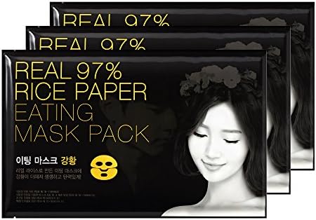 Real Rice Paper Eating Facial Mask Sheet 3 pcs (Turmeric Mask Pack 3 PCS)