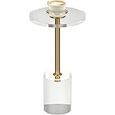 Dethan Clear Acrylic End Table, Modern Minimalist Round Side Table with Solid Base for Living Room, Bedroom, and Office, 12x1