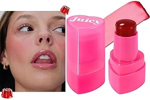 TIEJDHR Multi-Use Water Jelly Tint Stick Sheer Lip & Cheek Stain Finish, 3-In-1 Cheek Blush & Eyeshadow & Lip Tinted Long-Lasting Moisture - 1,000+ Swipes Per Stick (# 03, 0.32oz)