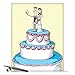 NobleWorks Jumbo Funny Wedding Congratulations Greeting Card 8.5 x 11 Inch with Envelope (1 Pack) Thank You Congats, Good Luck Cake Selfie J9733