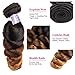 Allove Hair Brazilian Loose Wave Ombre Bundles With Closure (14 16 18+12inch) 3 Bundles with 4X4 Lace Closure Free Part Virgin Remy Hair 10a 3 Tone 1B/4/27 Ombre Weave Human Hair