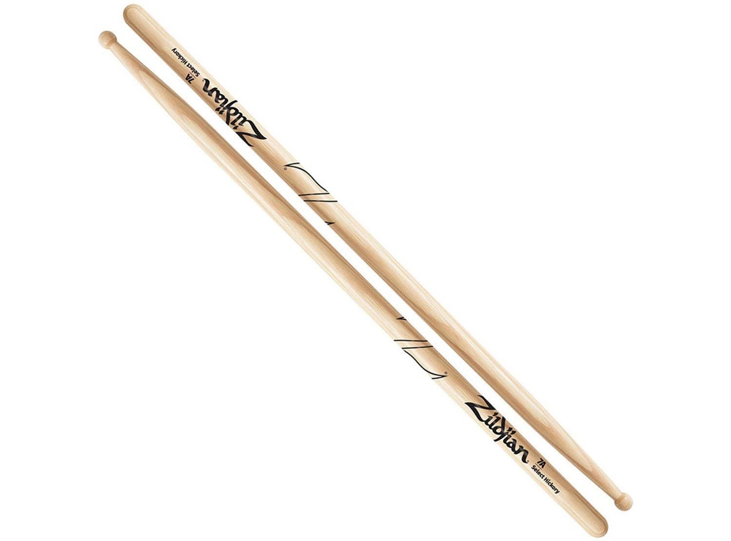 Zildjian Z7A Super 7A Hickory Drumsticks - Wood Tip, Natural, Length: 15 1/2", Diameter: .520"