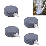 Yueton Pack of 4 Round Shaped Aquarium Fish Tank Air Bubble Disk Stone Airstone