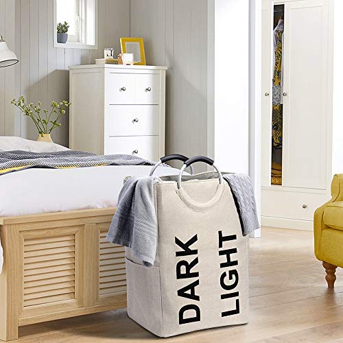image for HOUSE DAY Large Laundry Basket,Collapsible Fabric Laundry Hamper Bag, 