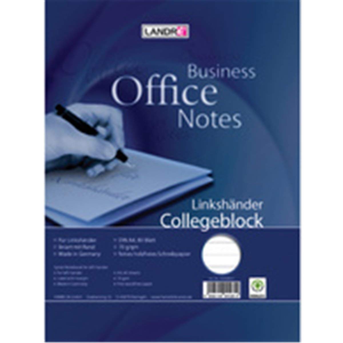 LANDRÉ 100050065 Notepad 210 x 315 Squared with Margin 80 Sheets