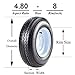 Set of 2 VANACC Trailer Tires with Rims 480-8 4.80-8 4.80x8 4 Lug 8