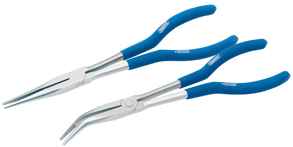 Draper 69287 2-Piece Long-Reach Long-Nosed Pliers Set, Blue