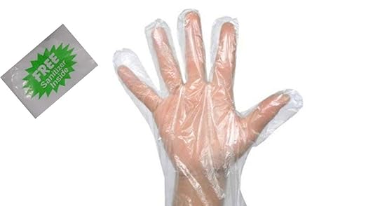 bvslf 300 Pcs Transparent Disposable Clear Plastic Hand Gloves