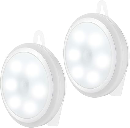 Amazon センサーライト 人感 室内 電池式 改良版 直立配置 3mテープ 夜间 Led小型 配線不要 ワイヤレスライト 昼白色 2個セット Funzur キッチン用ライト