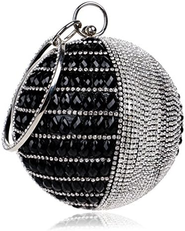 Women's Round Shape Purse Rhinestone Ball Clutch Evening Bag
