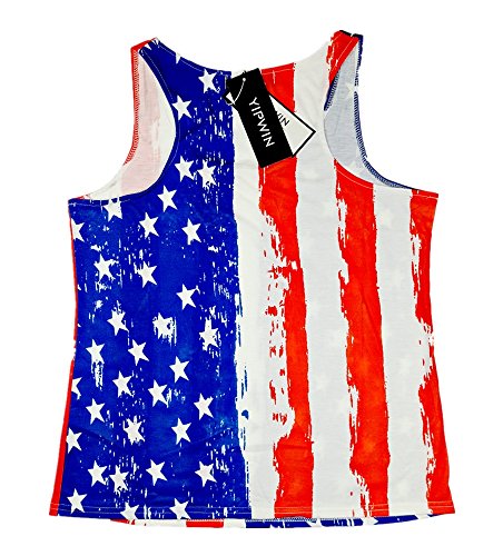 image for DRAGON VINES Womens Plus Size American Flag Tank Top 4th July Tanks US