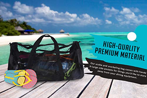 Dive Bag Mesh Duffle Bag - Scuba Bag for Diving Equipment - Extra Large Scuba Diving Gear and Snorkel Bag Mesh Duffel Bag - Ideal Dive Gear Bag and Fin Bag for Water Sports
