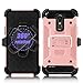 LG Stylus 3 Case, LG Stylo 3 Case, Venoro Heavy Duty Shockproof Rugged Four-Layer Full Body Protection Case Cover with Belt Swivel Clip and Kickstand for LG Stylus 3/LG Stylo 3/LG K10 Pro (Rose Gold)