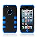 iPhone 5C Case, iSee Case (TM) Premium TUFF Hybrid Dual Layer Case for iPhone 5C (5C- Tuff Black on Blue)