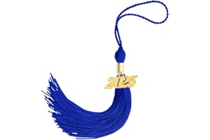 RESPLEIEJ 2025 Tassel Graduation, 2025 Tassel Blue Graduation Tassel 2025 Tassel for Graduation Cap 2025 Tassel with 2025 Year Gold Charms 2025 Graduation Cap Hat Tassel for Graduation Decorations Ceremony
