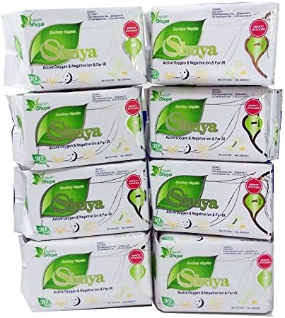 SHUYA Patented Anion Organic Cotton Pantyliners for Women-Herbal Scented 240Pads(Pack of 8)