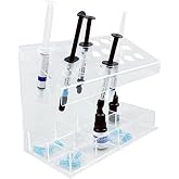 SENLIN DENTAL 1PC Acrylic Dental Composite Syringe Organizer, 21 Holes Transparent Multi-Function Dental Syringe Holder for Composite Resin Adhesive Syringes, Resin Placement Rack (21 Holes)