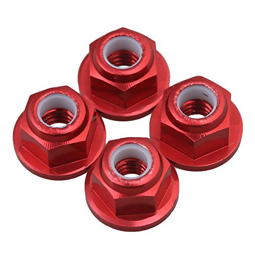 Mxfans Red RC1:10 Climbing Rock Crawler Car Aluminum Upgrade M4 3647 Wheel Tyre Nut for TRAXXAS TRX-4 Set of 4