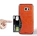 Samsung Galaxy S7 Edge Leather Wallet Case with Cards Slot and Metal Magnetic, Slim Fit and Heavy Duty Protection, TAKEN DIRECT Plastic Case with Rubber Edge, for Women, Men, Boys, Girls - Brown