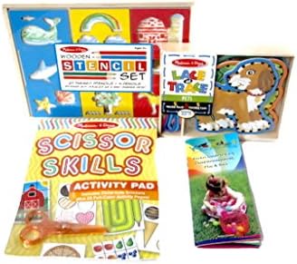 Melissa &amp; Doug Fine Motor Learning &amp; Education Toy Bundle: Lace, Trace &amp; Scissor Activities Ages 4+