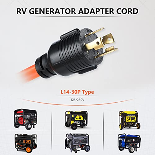 boeemi RV Generator Adapter 50 Amp to 30 Amp,4 Prong Cord L1430P Male