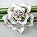 Navachi 18k Gold Plated Clear Crystal White Enamel Flower Az7433b Brooch Pin