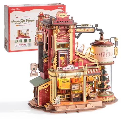 ROKR 3D Puzzle Wooden Dream Gift Factory, 3D Wooden Puzzle Adult Mechanical, Music Model Kits for Adults, Dream Gift Factory, EAB01