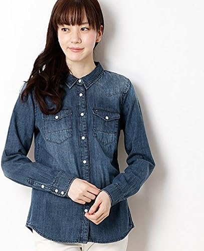 Amazon ヒルフィガーデニム レディース Tommy ロングスリーブコットンデニムシャツ 406ブルー Xs シャツ ブラウス 通販