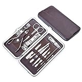Manicure Pedicure Set Nail Clippers Kit - French Mens Women Salon Stainless Steel Nail Clipper Tools Set Include Cuticle Trimmer, Ear Pick, Eyebrow Tweezers, Peeling Knife, Blackhead Needle, Scissors