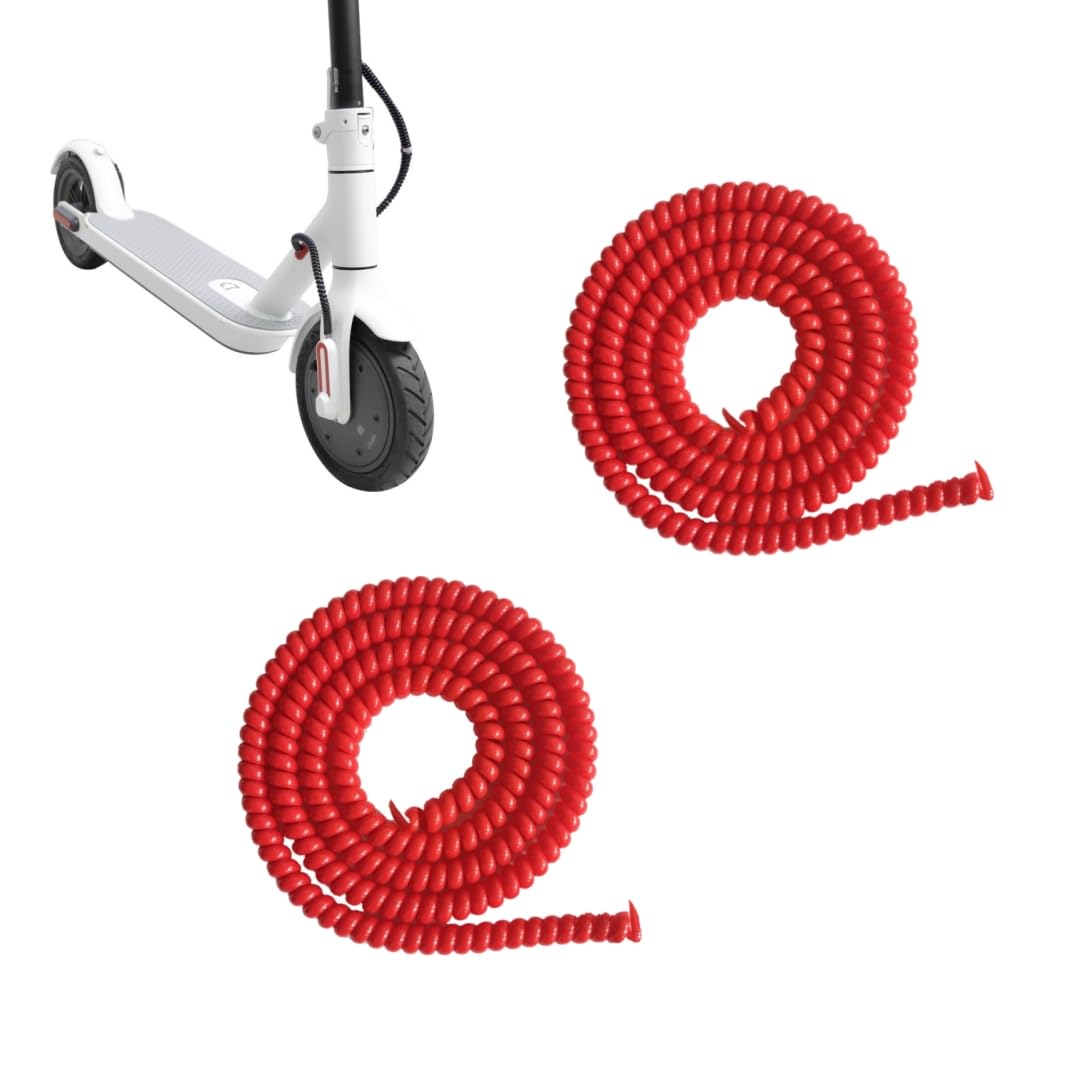 YQQXCY 2 m Scooter Cable Protector Spiral Cable Tube for Ninebot G30 Max Kugoo M365 Xiaomi 1S Pro2 Mi3, E-Scooter Accessories (Red)