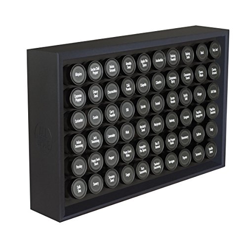 AllSpice Wooden Spice Rack, Includes 60 4oz Jars- Matte Black - Thumbnail 7