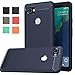 Google Pixel XL 2 Case, Google Pixel XL2 Case, Dretal Carbon Fiber Shock Resistant Brushed Texture Soft TPU Phone case Anti-fingerprint Flexible Full-body Protective Cover For Google Pixel 2 XL (Navy)