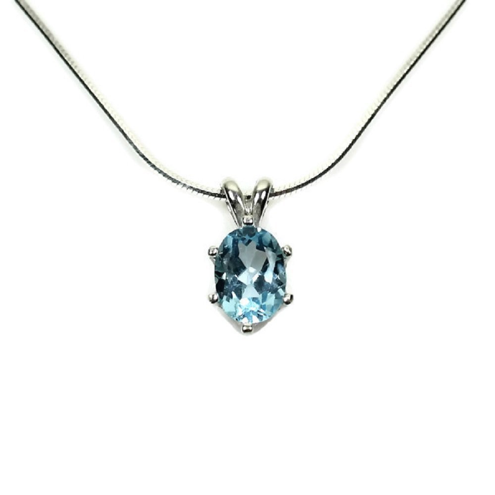 Amazon.com: Oval Sky Blue Topaz Necklace 925 Sterling Silver Pendant