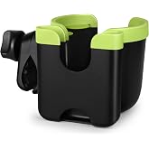 Accmor Stroller Cup Holder with Phone Holder, Bike Cup Holder, Universal Cup Holder for Uppababy Nuna Doona Strollers, 2-in-1 Cup Holder for Walker, Wheelchair, Scooter