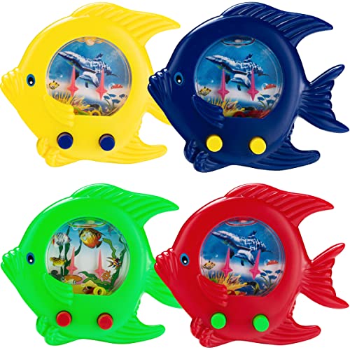 Fish Ring Toss Water Games for Kids (Pack of 12) Handheld Retro Mini